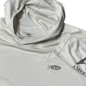 AFTCO Sun Protection Hooded Shirt Mens XL Tan Long Sleeve Fishing Outdoor